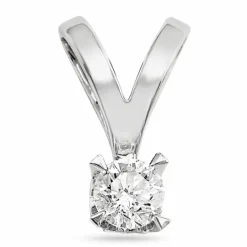 Diamant solitairevedhæng i 14 karat hvidguld 0,20 ct