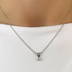 Diamant solitairevedhæng i 14 karat hvidguld 0,20 ct
