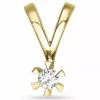 Diamant solitairevedhæng i 14 karat guld 0,10 ct