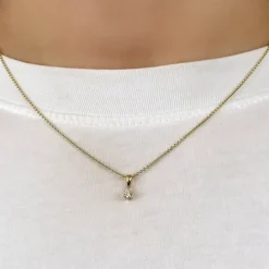 Diamant solitairevedhæng i 14 karat guld 0,10 ct