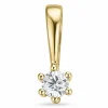 Diamant solitairevedhæng i 14 karat guld 0,05 ct