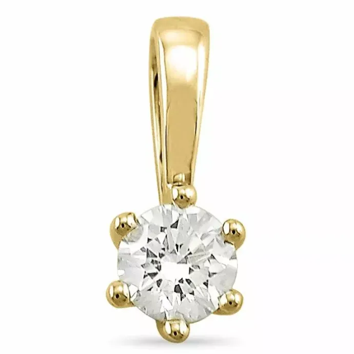 Diamant solitairevedhæng i 14 karat guld 0,20 ct