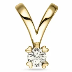 Diamant solitairevedhæng i 14 karat guld 0,20 ct