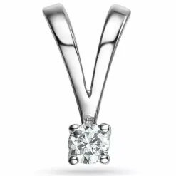 Diamant solitairevedhæng i 14 karat hvidguld 0,05 ct