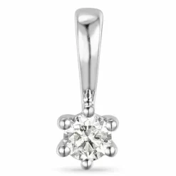 Diamant solitairevedhæng i 14 karat hvidguld 0,10 ct