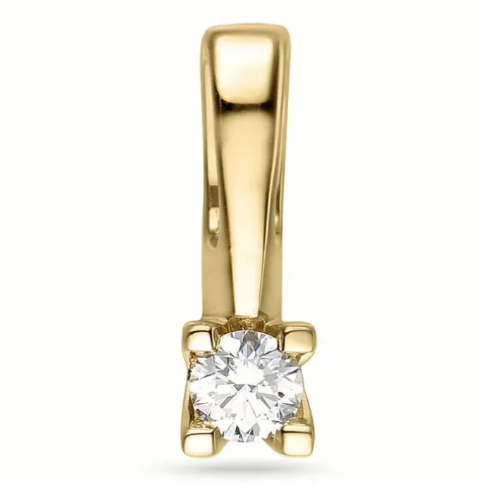 Diamant solitairevedhæng i 14 karat guld 0,10 ct