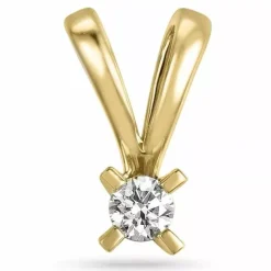Diamant solitairevedhæng i 14 karat guld 0,10 ct
