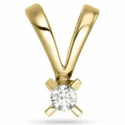 Diamant solitairevedhæng i 14 karat guld 0,05 ct