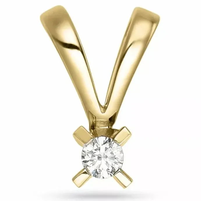 Diamant solitairevedhæng i 14 karat guld 0,05 ct