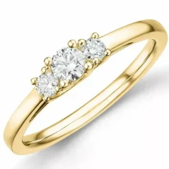 Diamantring i 14 karat guld 0,20 ct 0,13 ct