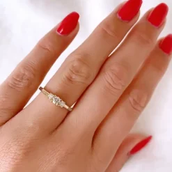 Diamantring i 14 karat guld 0,20 ct 0,13 ct
