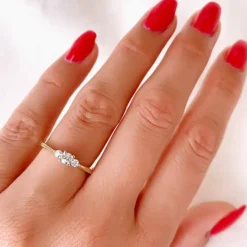 Diamantring i 14 karat guld.- og hvidguld 0,20 ct 0,10 ct