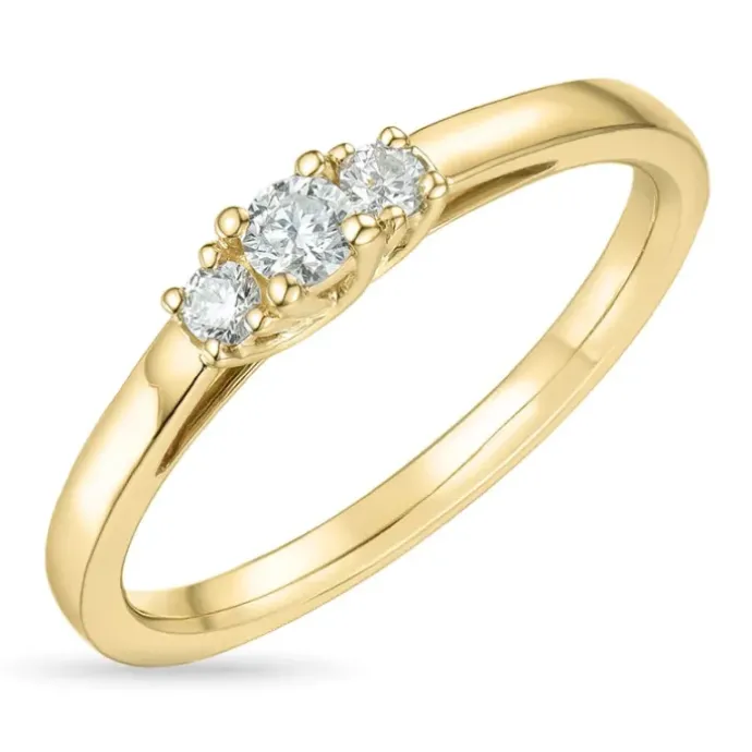 Diamantring i 14 karat guld 0,10 ct 0,08 ct