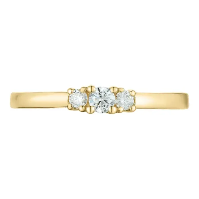 Diamantring i 14 karat guld 0,10 ct 0,08 ct
