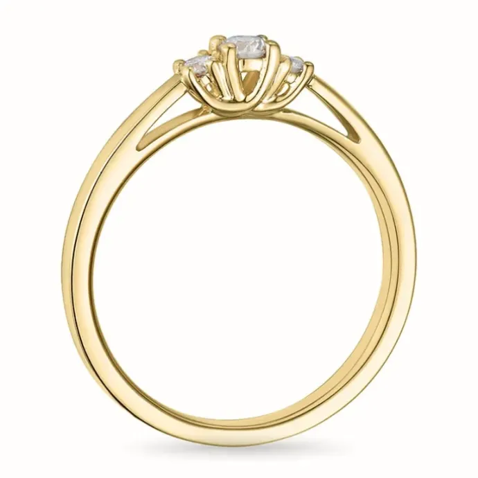 Diamantring i 14 karat guld 0,10 ct 0,08 ct