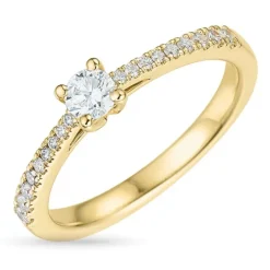 Diamantring i 14 karat guld 0,20 ct 0,14 ct
