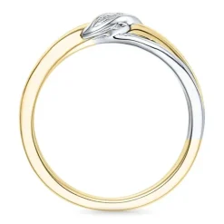 Diamantring i 14 karat guld.- og hvidguld 0,03 ct