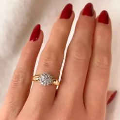 Diamantring i 14 karat guld.- og hvidguld 0,27 ct