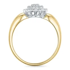 Diamantring i 14 karat guld.- og hvidguld 0,27 ct