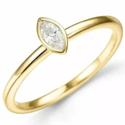 Diamantring i 9 karat guld 0,16 ct