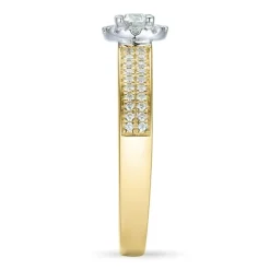 Diamantring i 14 karat guld.- og hvidguld 0,31 ct 0,20 ct ct