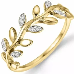 Diamantring i 14 karat guld.- og hvidguld 0,06 ct