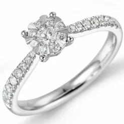 Diamantring i 14 karat hvidguld 0,10 ct 0,36 ct