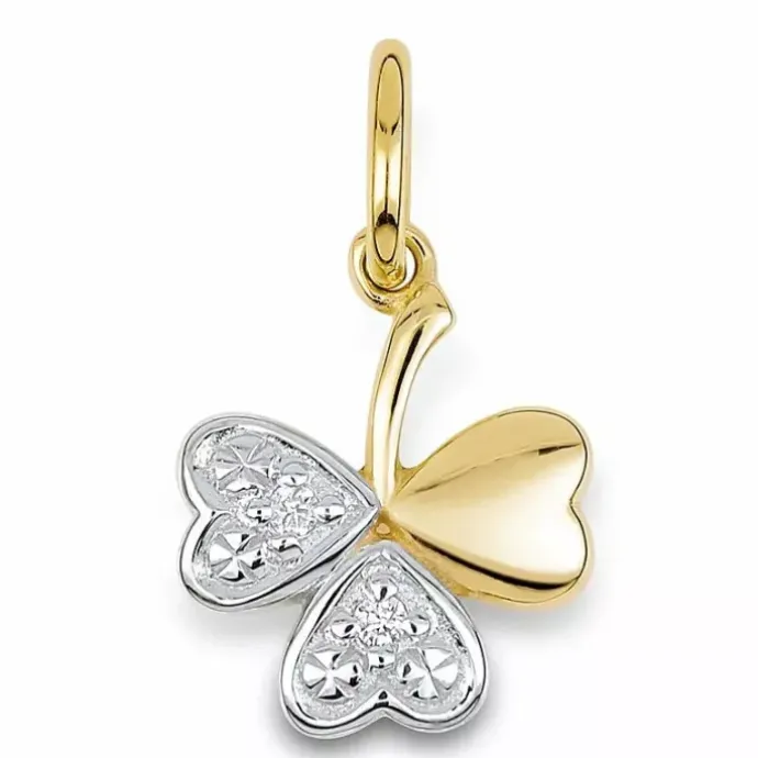 Diamantvedhæng i 14 karat guld med rhodium 0,0112 ct