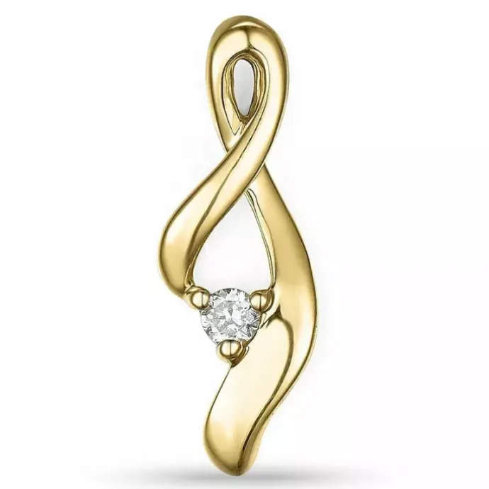 Diamantvedhæng i 14 karat guld 0,03 ct