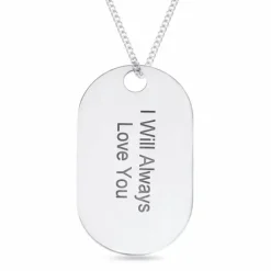 Dogtag Navnehalskæde med vedhæng i sølv