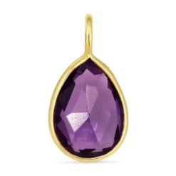 Dråbe lilla ametyst vedhæng i forgyldt sølv