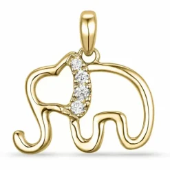 Elefant diamant vedhæng i 14 karat guld 0,04 ct