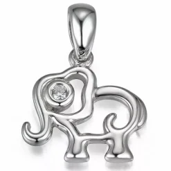 Elefant diamant vedhæng i 14 karat hvidguld 0,01 ct