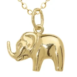 Elefant halskæde i forgyldt sølv med vedhæng i 8 karat guld