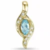 Elegant abstrakt topas vedhæng i 9 karat guld 0,04 ct 0,30 ct