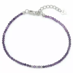 Elegant armbånd med ametyst og hematite.