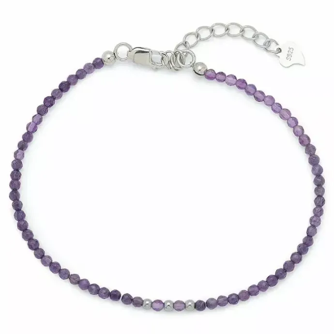 Elegant armbånd med ametyst og hematite.