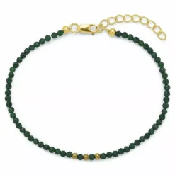 Elegant armbånd med sten og 3 hematite.