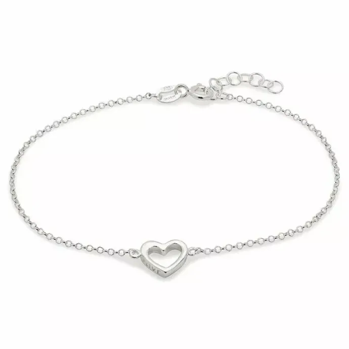 Elegant hjerte armbånd i sølv