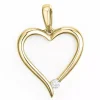 Elegant hjerte vedhæng i 14 karat guld 0,04 ct