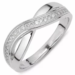Elegant hvid zirkon ring i sølv