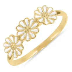Elegant marguerit ring i forgyldt sølv - Maggie