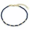 Elegant mørkeblå armbånd med lapis og hematite.