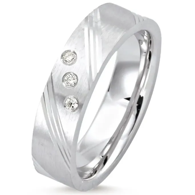 Elegant ring i rhodineret sølv