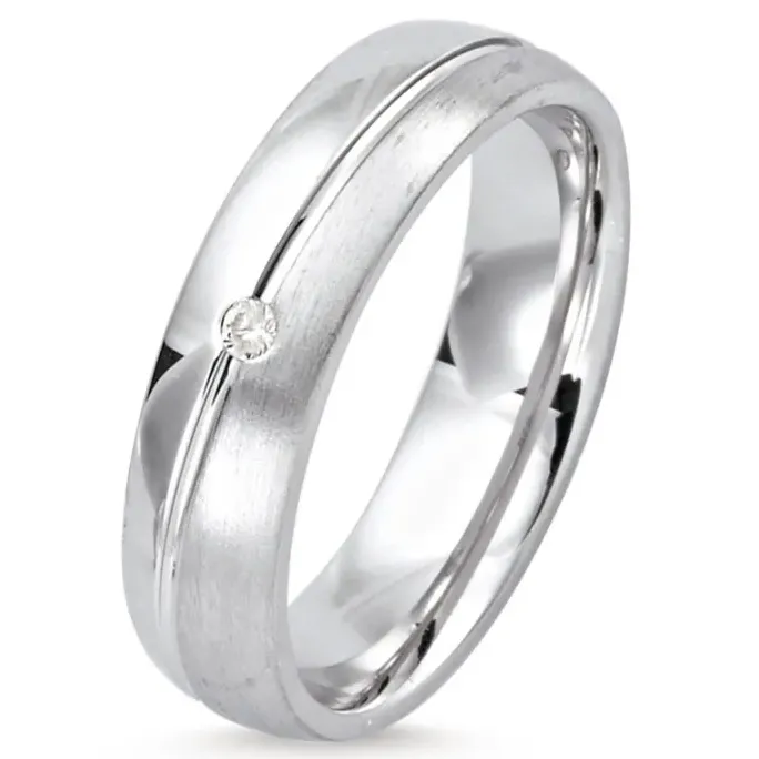 Elegant ring i rhodineret sølv