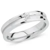 Elegant zirkon ring i rhodineret sølv