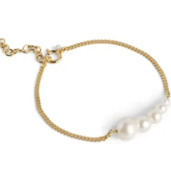 Enamel Carmen perle panserarmbånd i forgyldt sølv