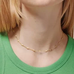Enamel Kia halskæde i forgyldt sølv