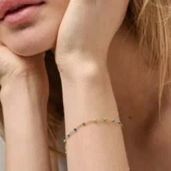 Enamel Lola Atlantic armbånd i forgyldt sølv blå emalje