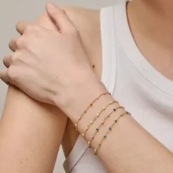 Enamel Lola Blush armbånd i forgyldt sølv